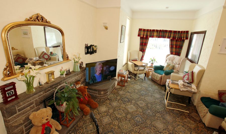 Comfortable bedroom in a residential care home setting